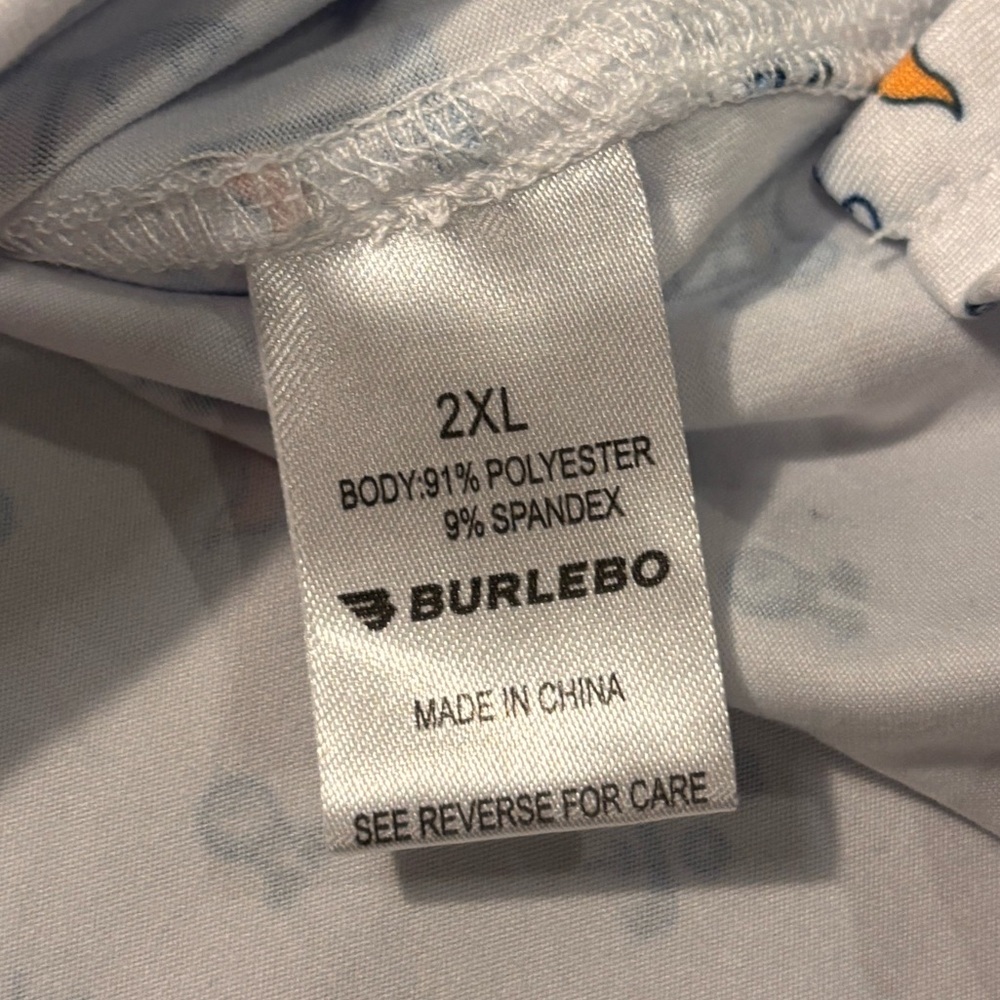 Burlebo Performance Polo Golf Shirt Men's 2XL White All Over Hole In One Print - Picture 7 of 10